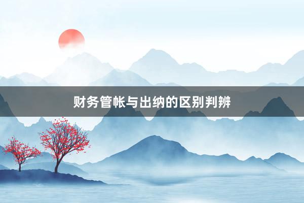 财务管帐与出纳的区别判辨